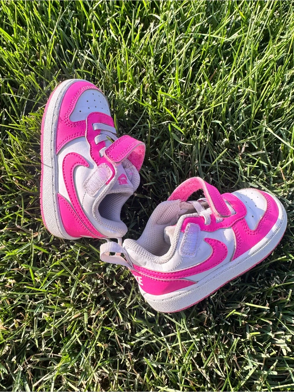 Nike Court Borough Low Recraft Toddler Sneakers Pink White Size 6C